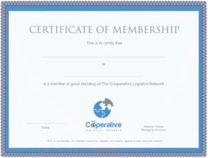 The Coop's membership certificate