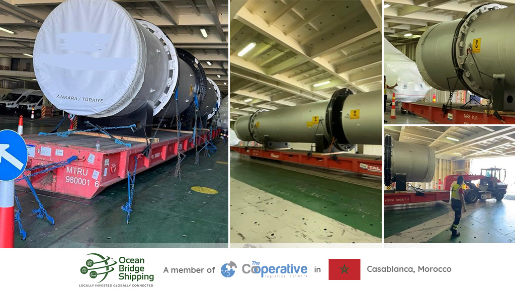 Image of a gypsum production machine being transported 